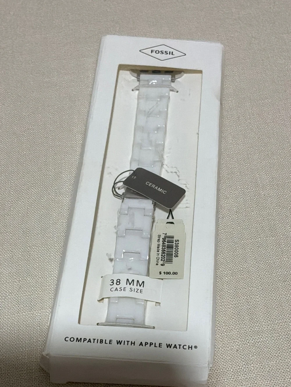 Fossil Ceramic White 38mm Watch Band for Smartwatches